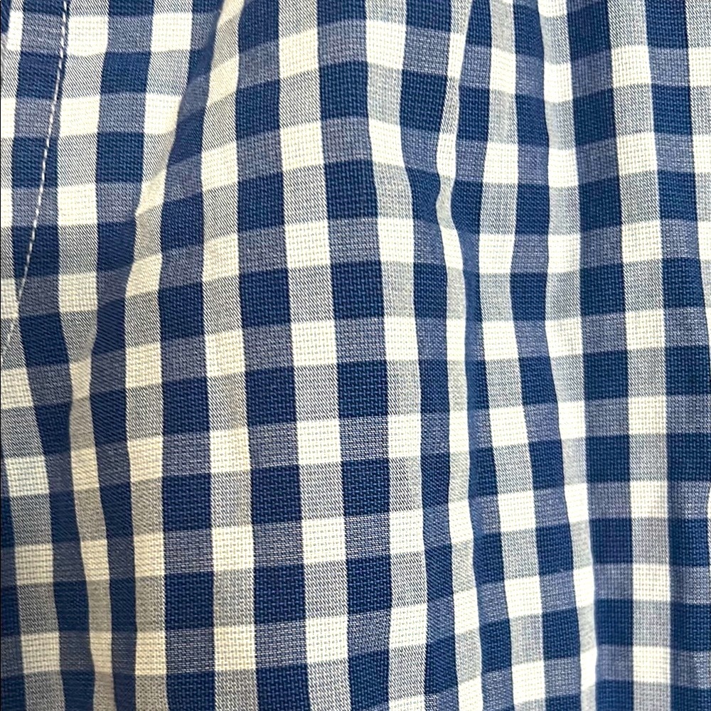 Nautica Navy Checkered Gingham Plaid Boys Button Down Shirt Short Sleeve - Picture 4 of 8